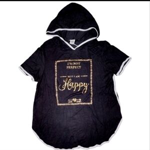 I'M Not Perfect But I Am Happy Hooded Jersey NWOT